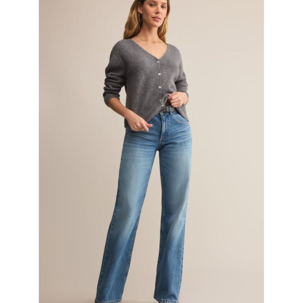 Z Supply Emile V-Neck Cardigan in Grey in Size Large - Picture 3 of 6